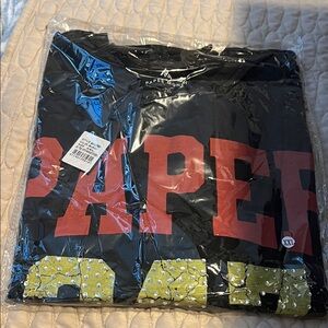 Paper money Black T-Shirt with Red and Gold Accents